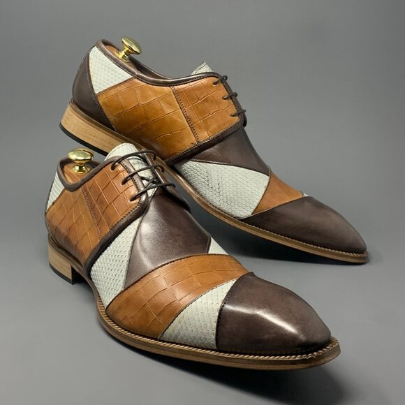 *NEW* / DUCA "Imperio" / Genuine Italian Calfskin / Tri Tone Derby / Men's 14 - Picture 7 of 13